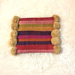 Nordstrom Hatattack Rattan Multicolor Pompom Clutch NWOT